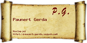Paunert Gerda névjegykártya